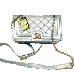 Badgley Mischka Blue Quilted Crossbody Bag